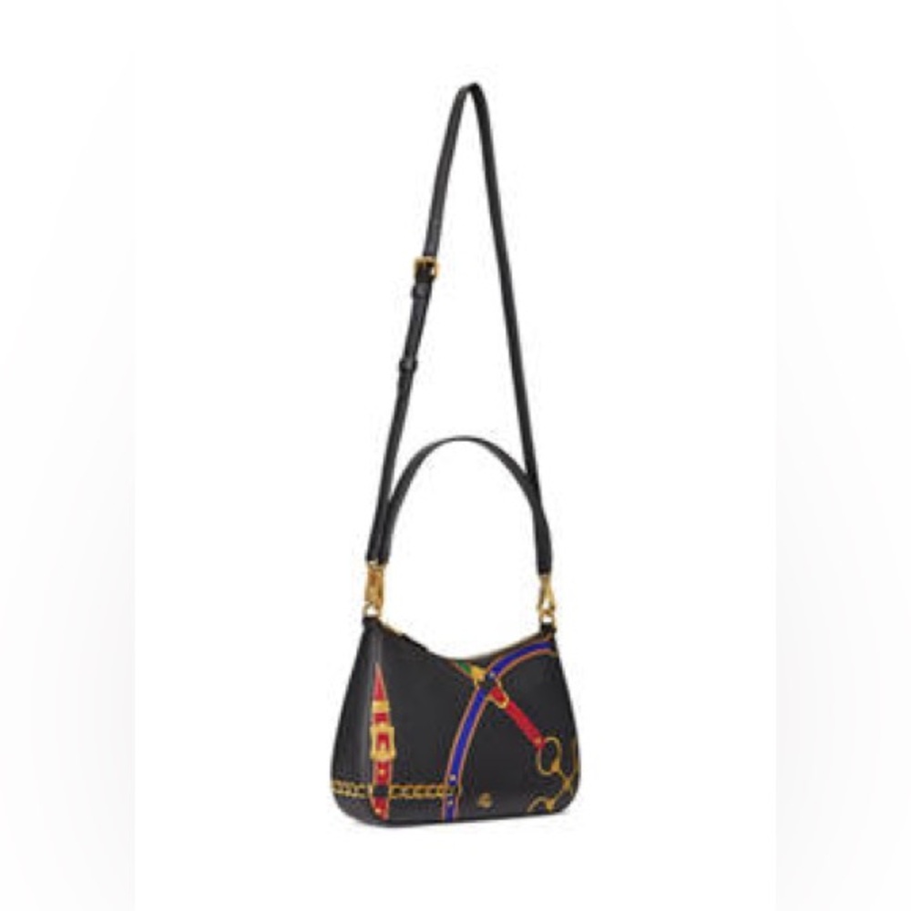 Brand New Lauren Ralph Lauren Crosshatch Leather Small Danni Bag